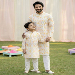 Father & Son Matching Cotton Kurta Pajama Combo Set – Festive Twinning Collection